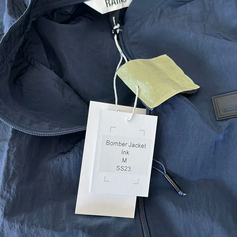 Rains Lightweight Bomber Jacket in Ink Size M - Picture 5 of 6